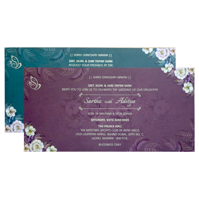 Lavender Blue Wedding Card-King of Cards