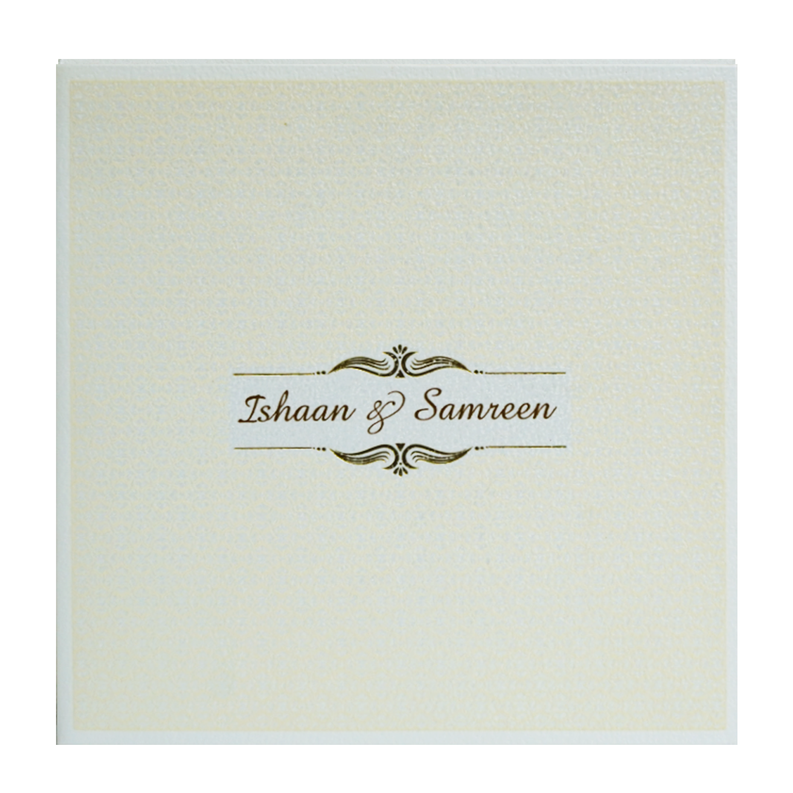 White Pattern Box Wedding Card-KRC30810