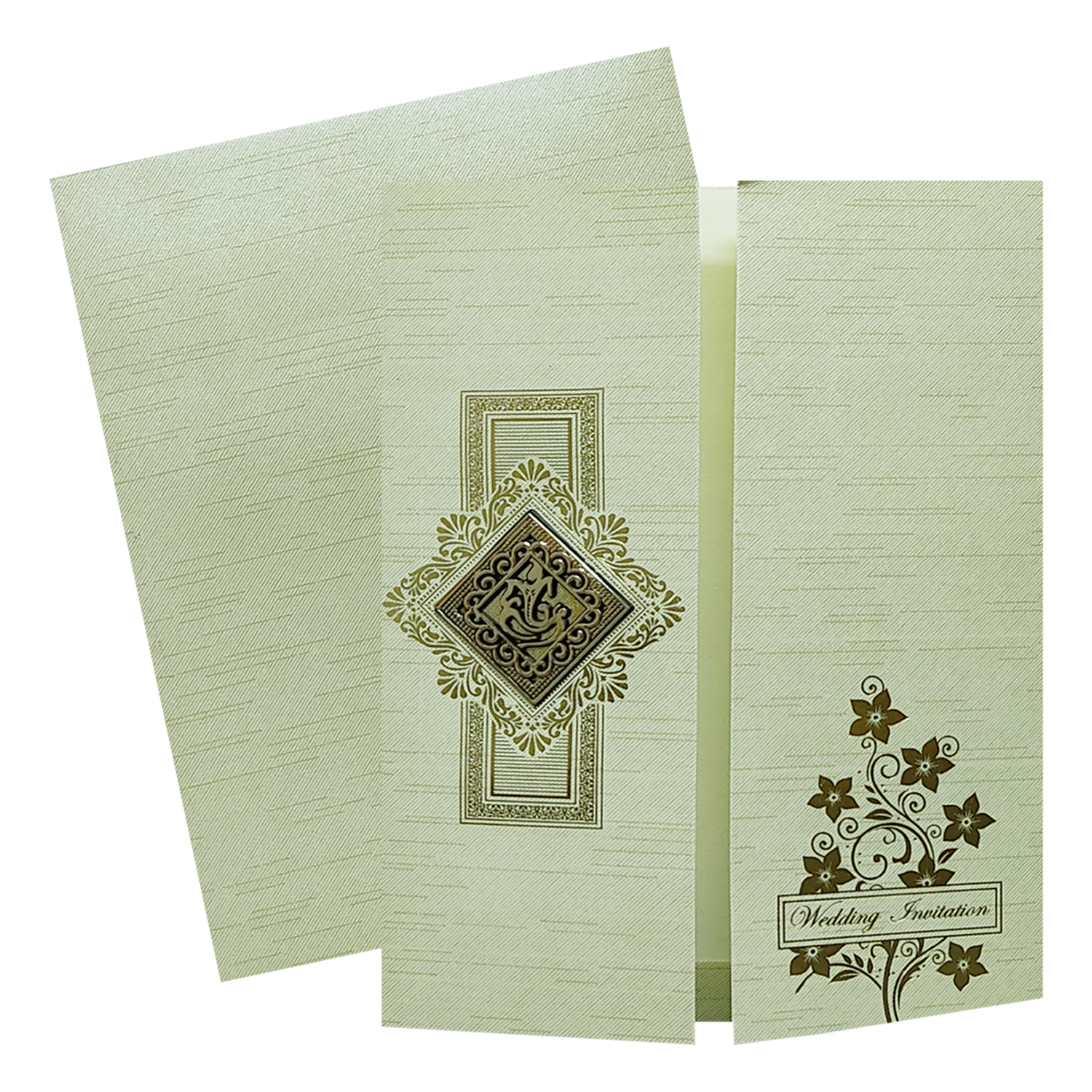 Pista Green Door Ganesha Wedding Card-KNRM7076N