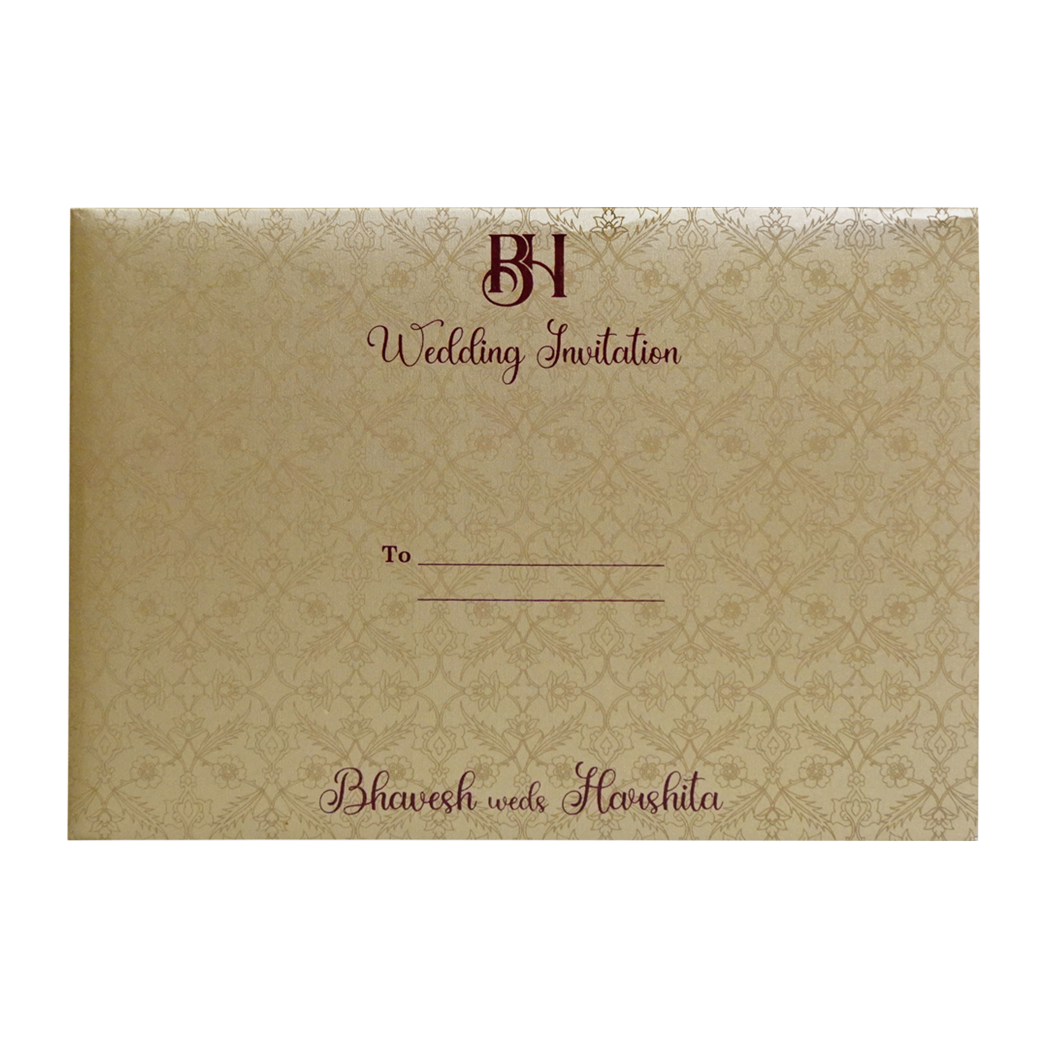 Red Velvet Fabric Invitation-KSI12480