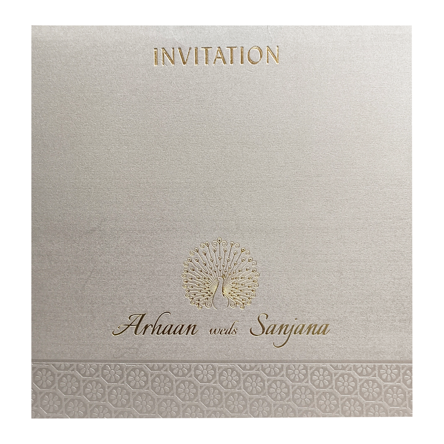 Metallic Brown Padded Invitation-KRC30581