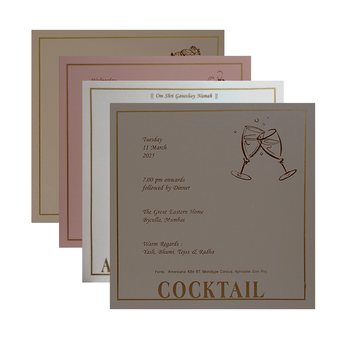 Maroon Copper Foil Wedding Card-KRC30501