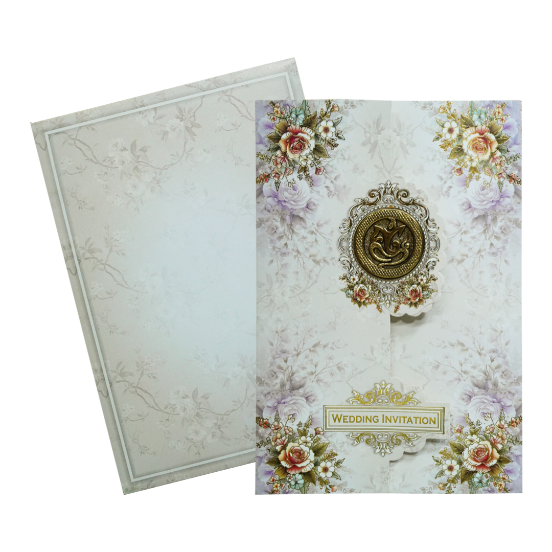 Lavender Floral Wedding Card-KNBL1703