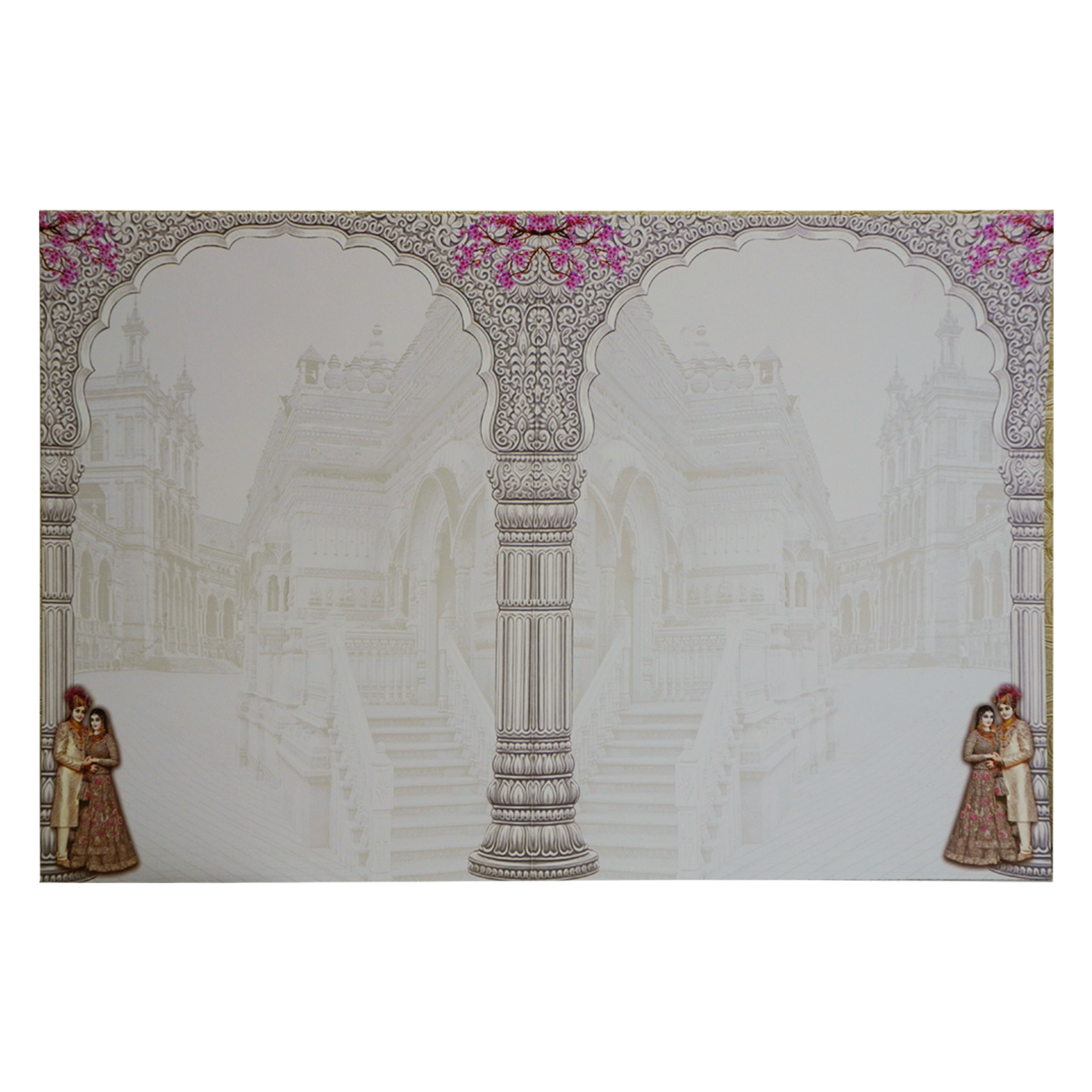 Lavender Floral Bride Groom Wedding Card-KNKJ1131