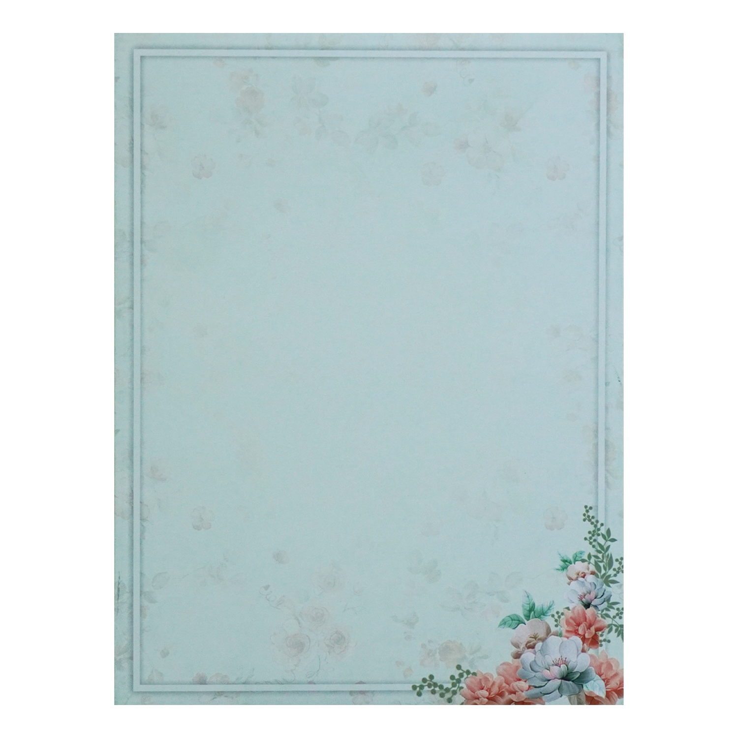 Green Floral Nameplate Box Invitation Card