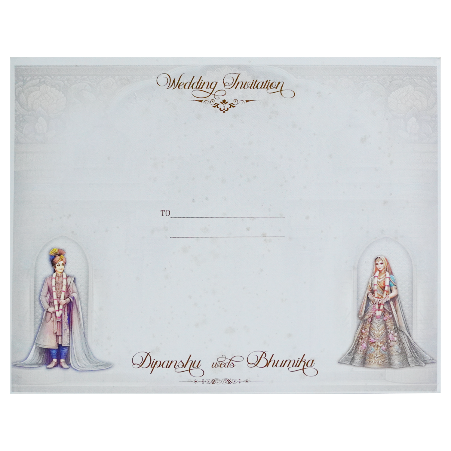 Light Pale Blue Padded Invitation-KSI12180