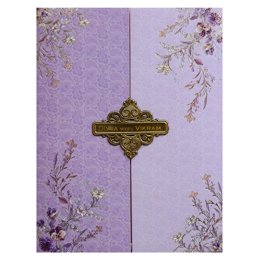 Pastel Pink Floral Wedding Card-KNKJ1139