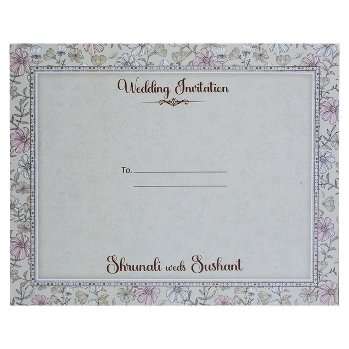 Grey Floral Padded Invitation-King of Cards
