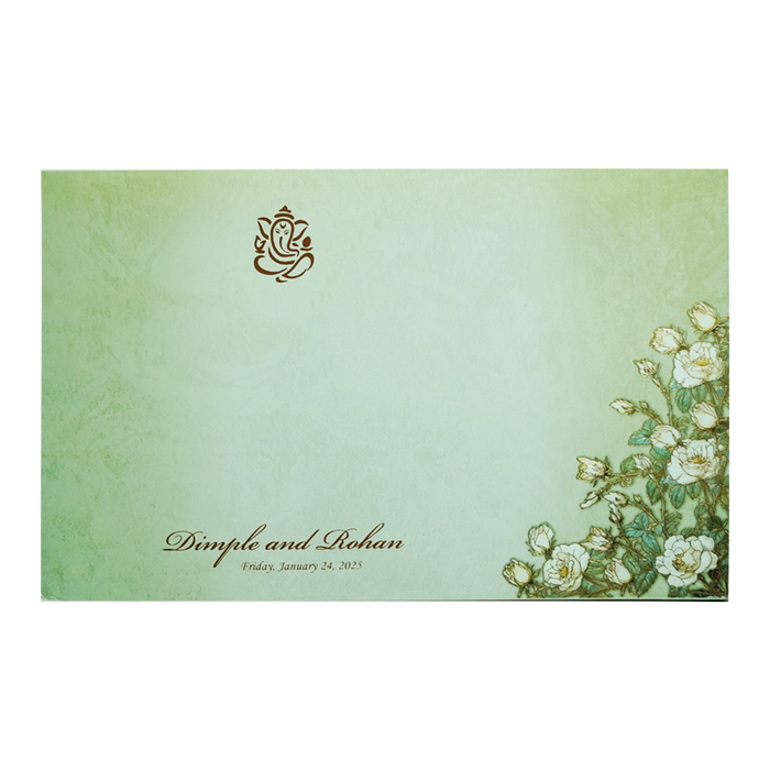 Olive Green Laser cut Premium Invitation-King of Cards