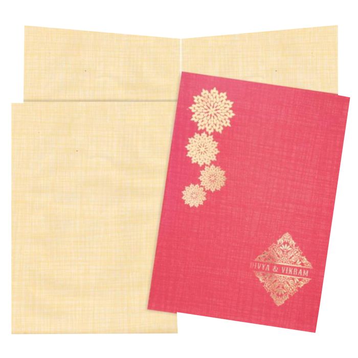 Red gold foiling flower invitation card-King of Cards