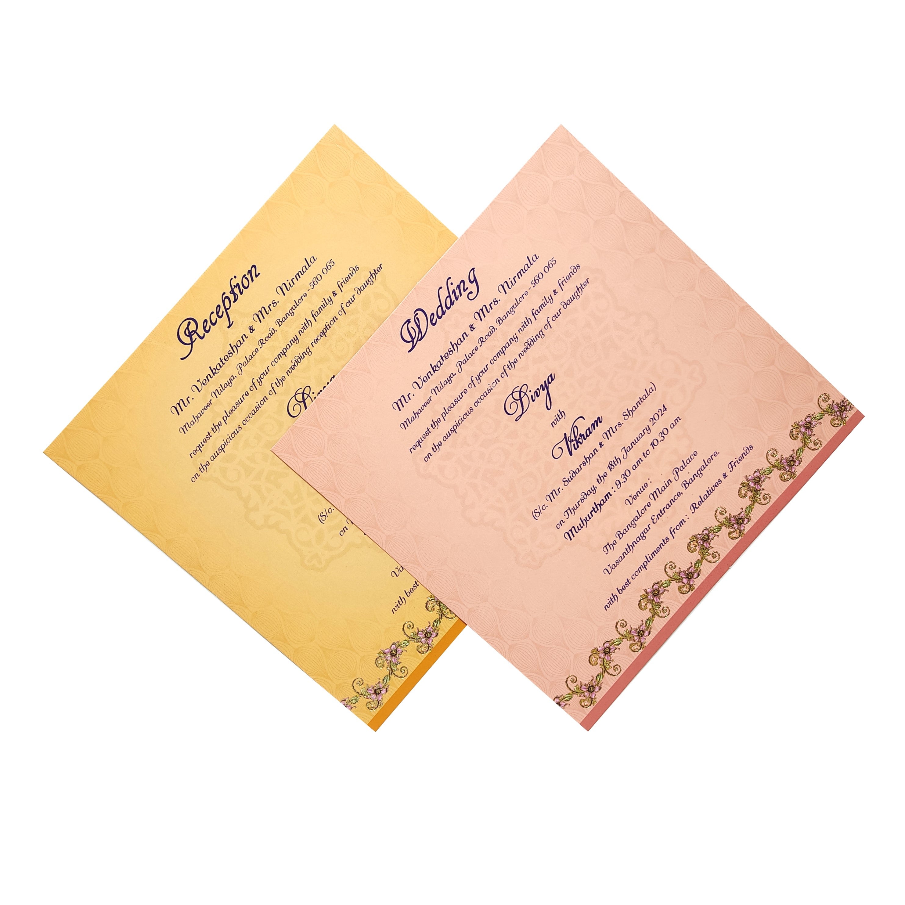 Beige Premium Dohli Invitation Card-KNPO04ZO