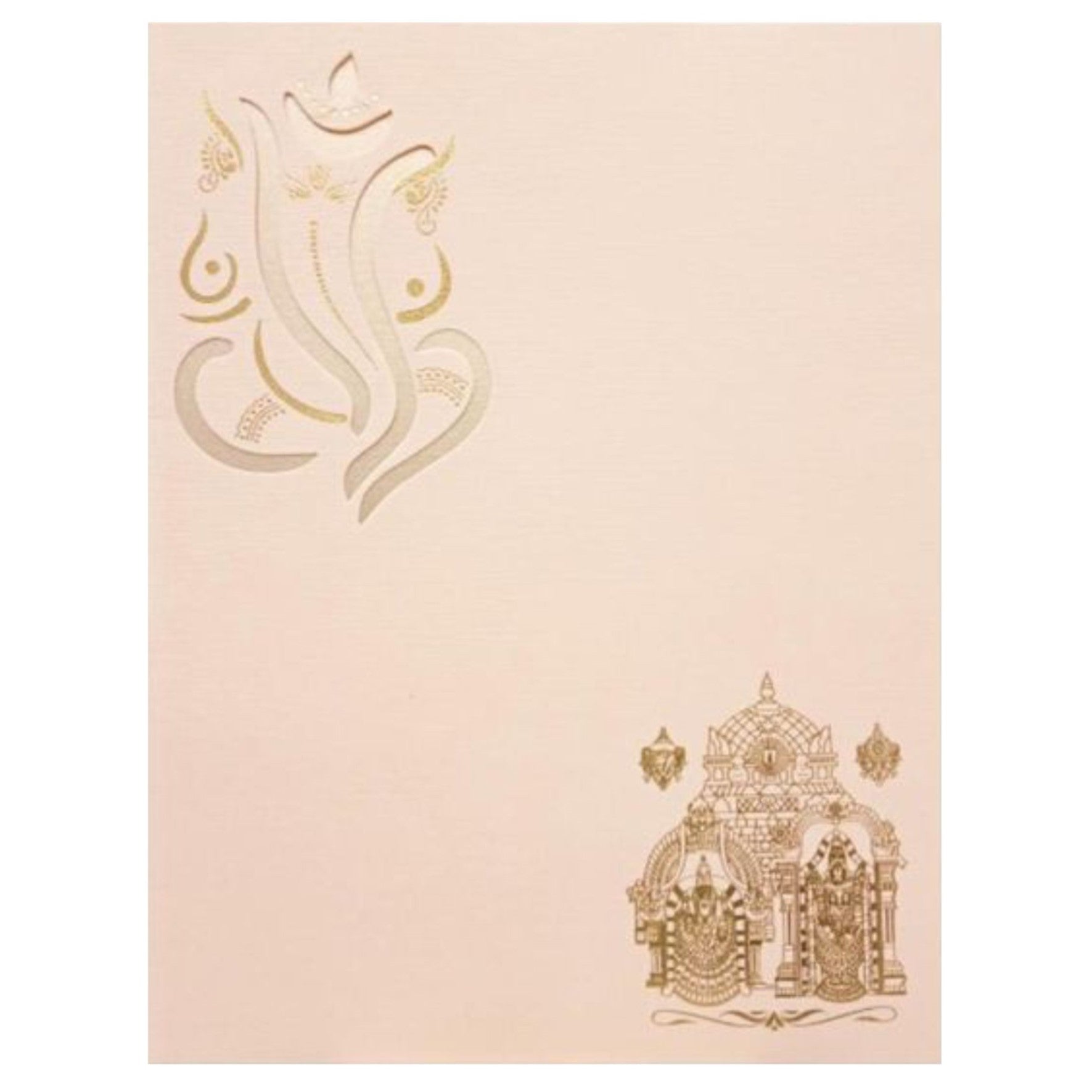 Cream Balaji Padmavathi Invitation Design-KNK50090