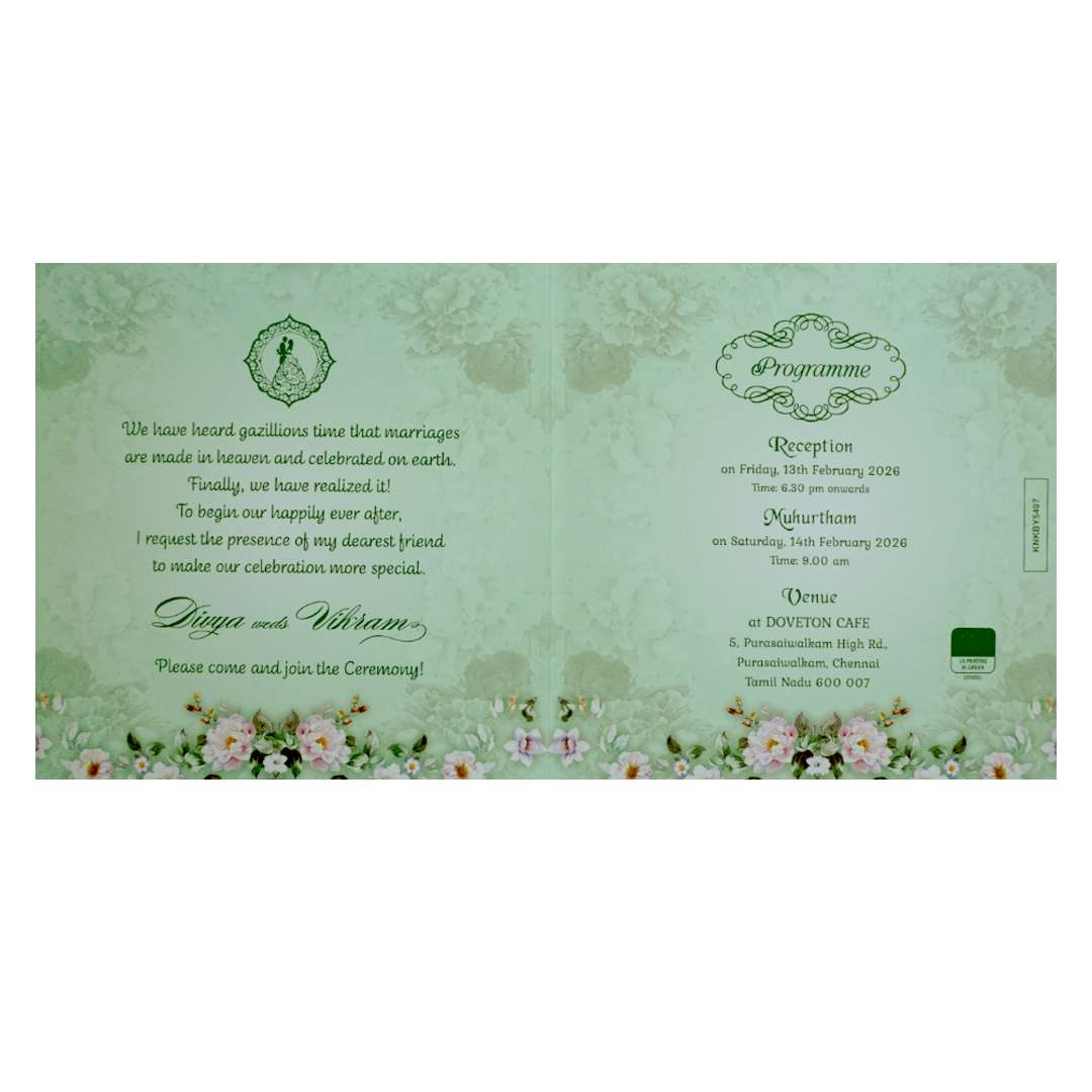 Berry Blue Floral Offset With Name Plate-KNKBY5407