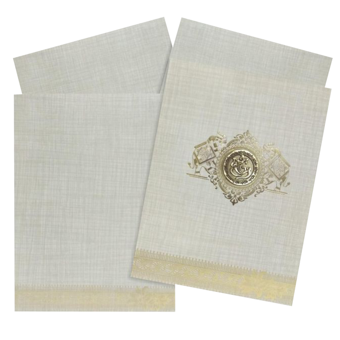 Grey Jumbo Metallic Elephant Design With Gold Foiling-KNK5021G-King of Cards