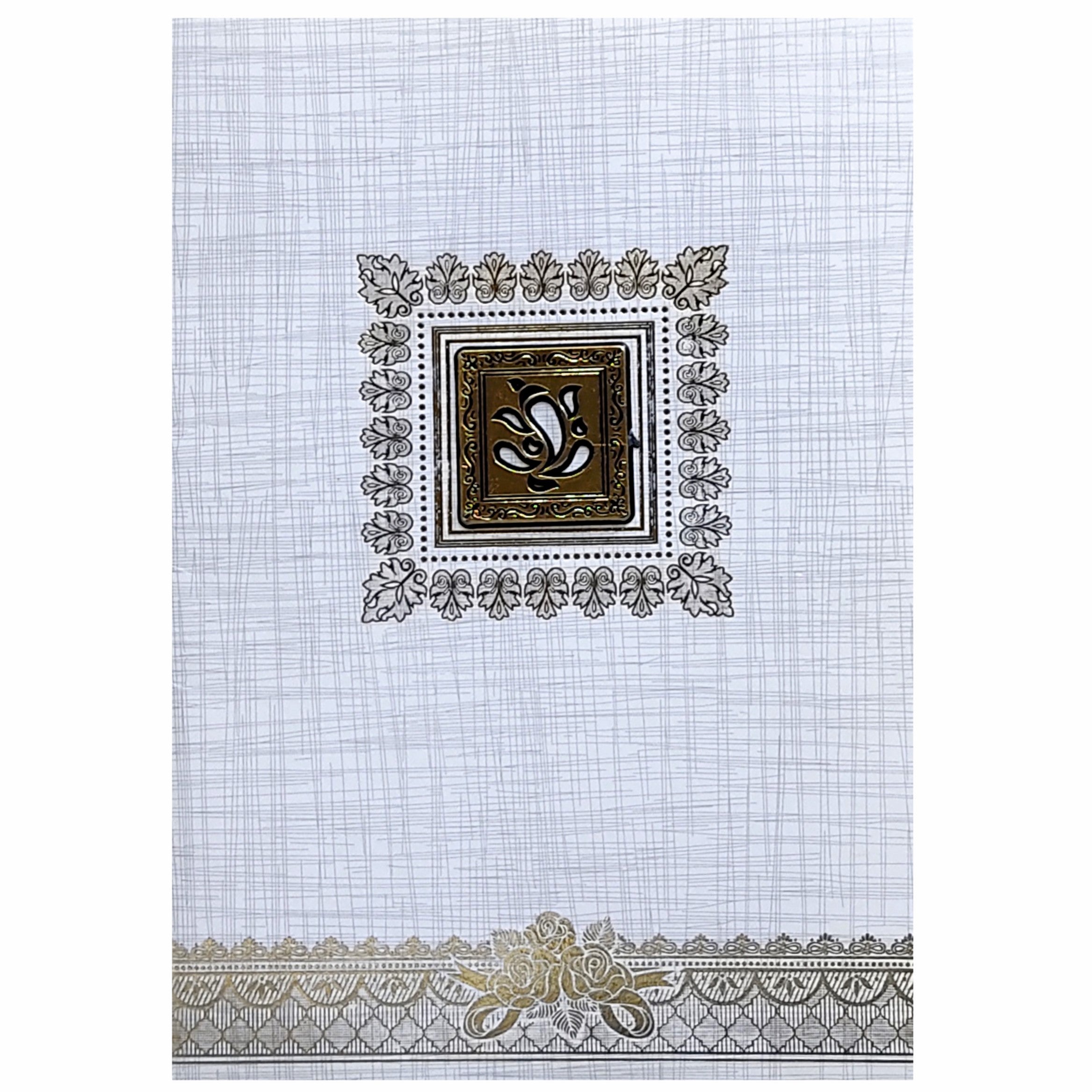 Grey Metallic Invitation Card With Gold Foiling Design-KNCP23GF