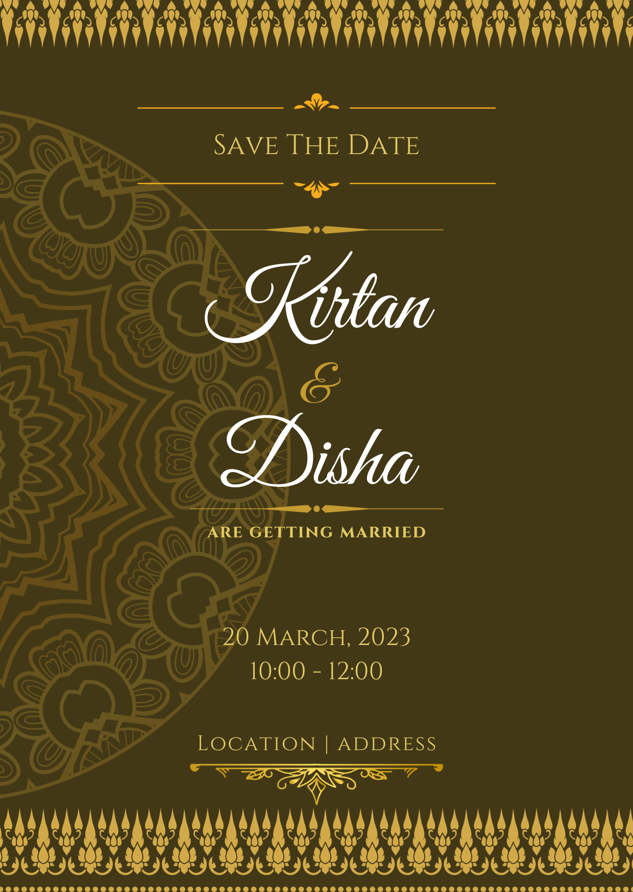 Olive Green Floral Lagna Patrika Invitation-AALPI002