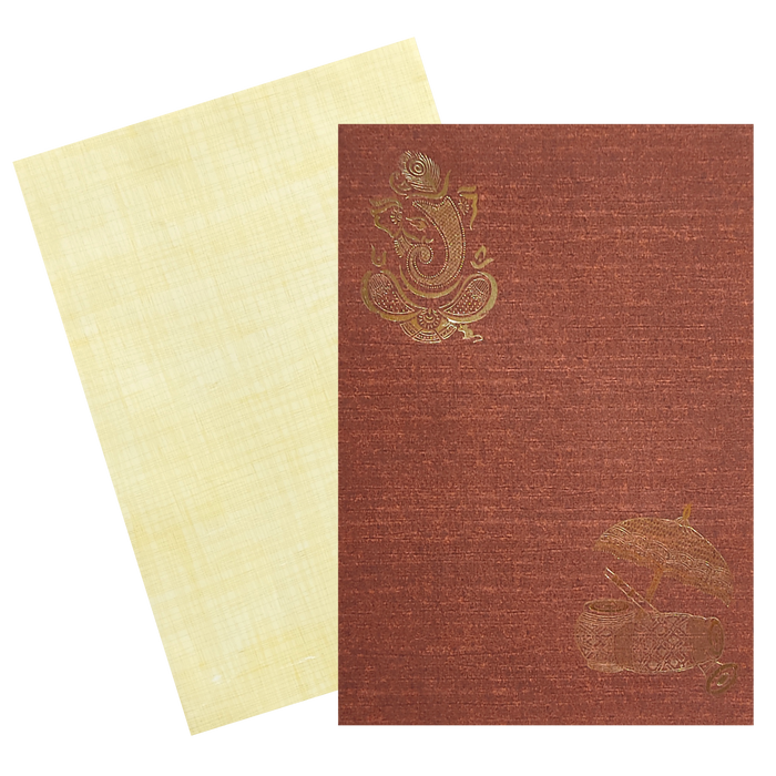 Red Paper Print Single Sheet Wedding Card-KNCM808W