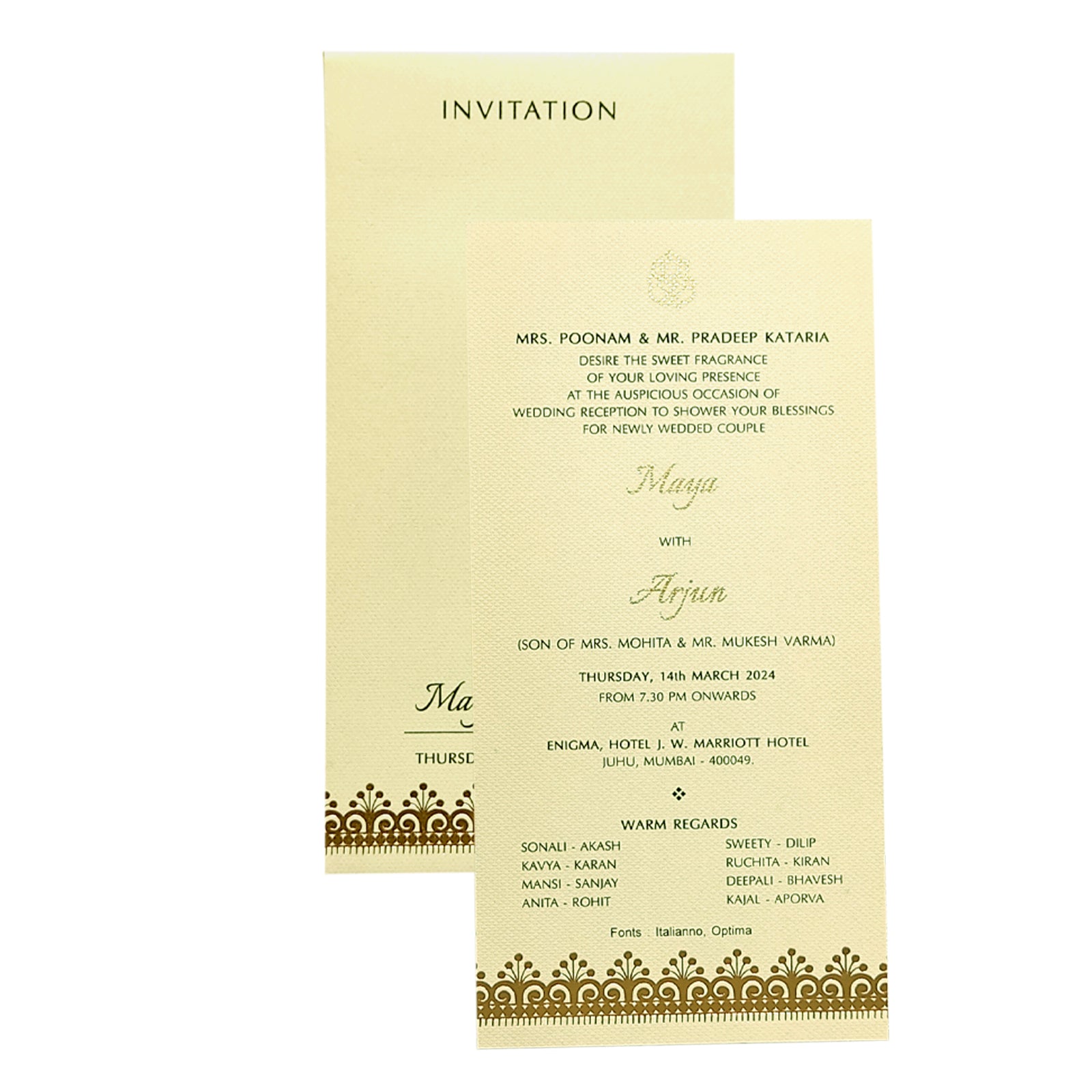 Elegant and attractive White foil design single invitation card! Buy now! ? Customer Support ? Home Delivery
