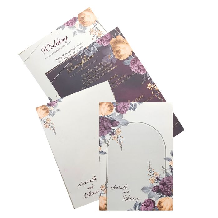 Grey Violet Floral Invitation Card-KRC29620