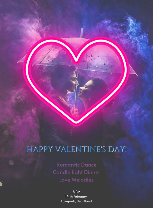 Neon Heart Valentine s day Invitation-AAVAl014