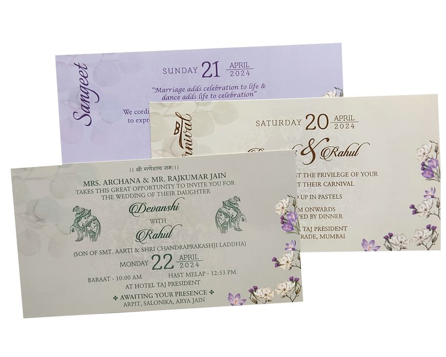 Light Pastel Purple Floral Invitation-King of Cards