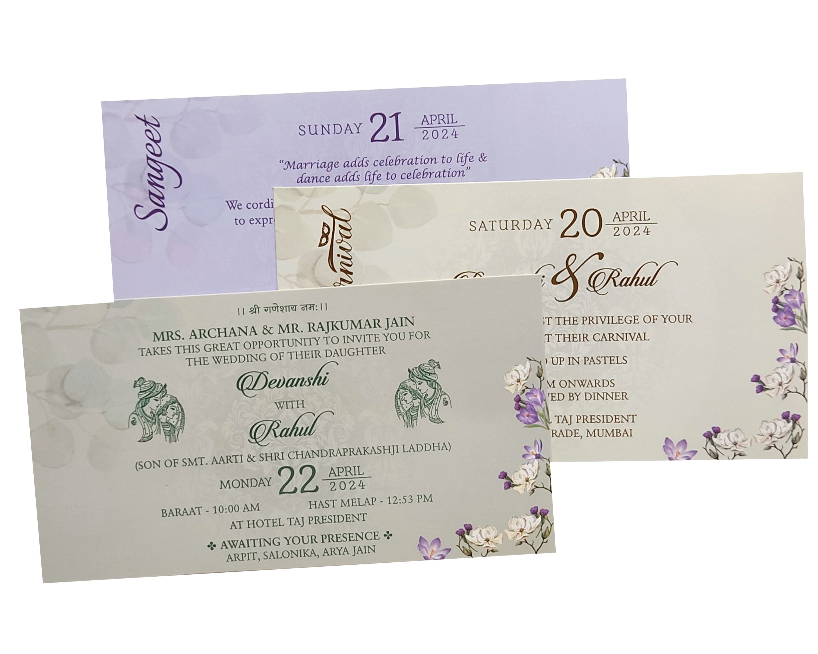 Light Pastel Purple Floral Invitation-KVN06380
