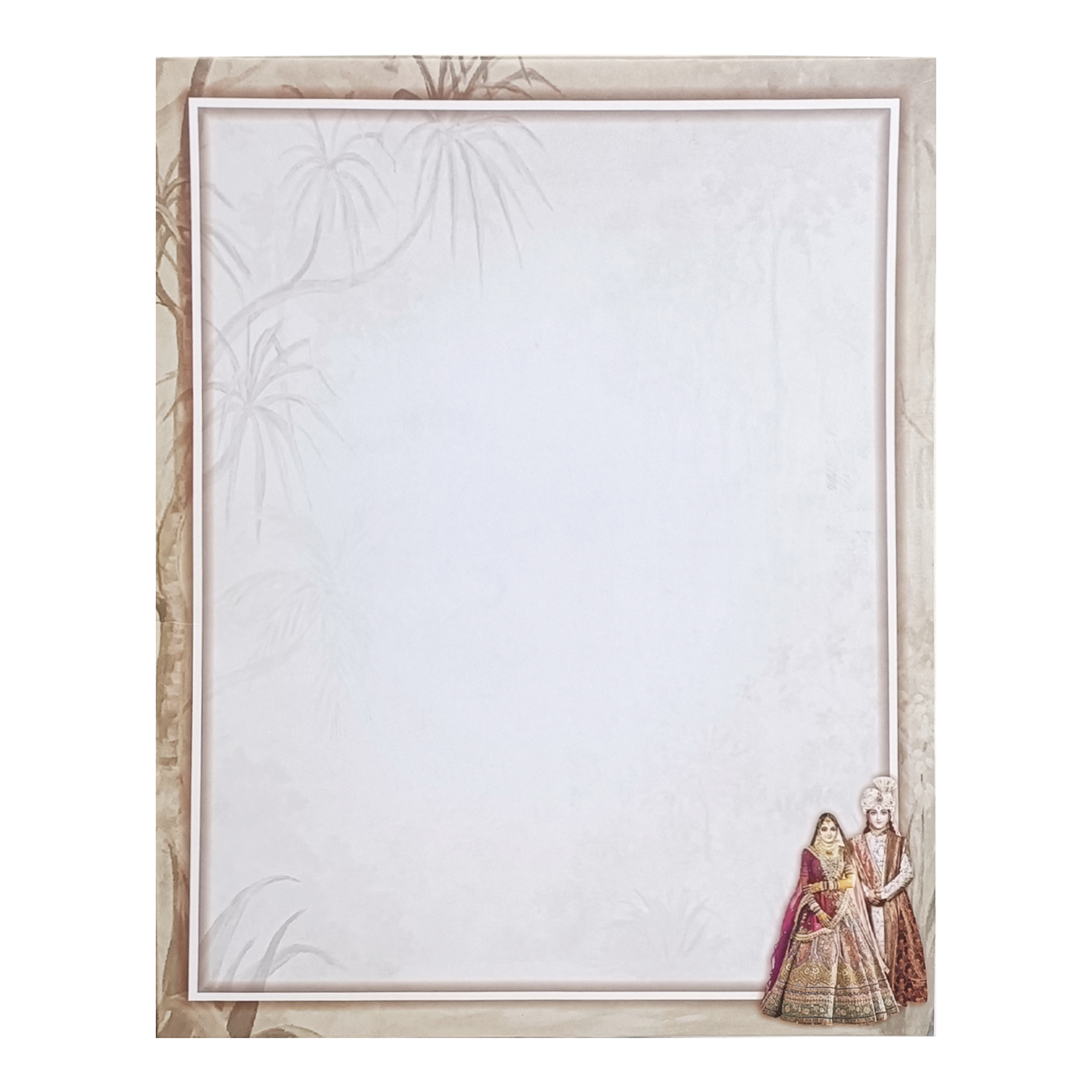 Beige Bride And Groom Invitation Card-KNKN6314