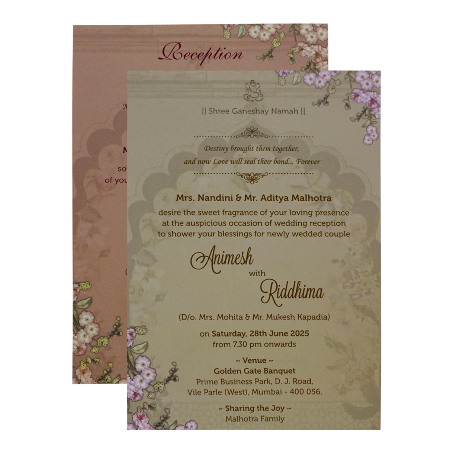 Deep Brown Padded Invitation-KVN06830
