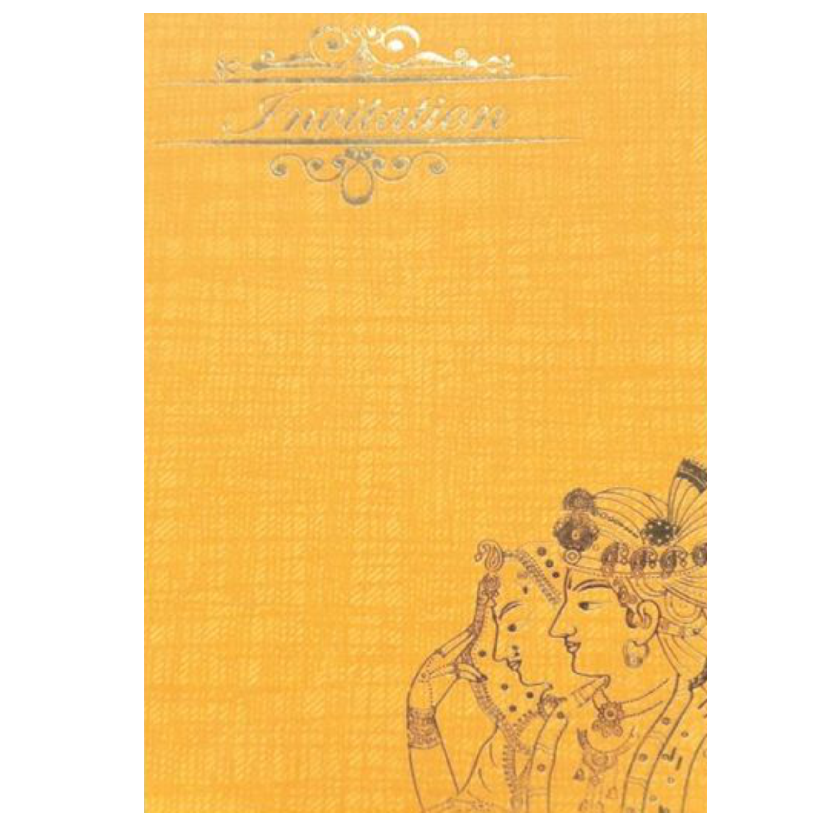Romantic Orange Shading With Couple Theme Personal Wedding Card - KNKP003O