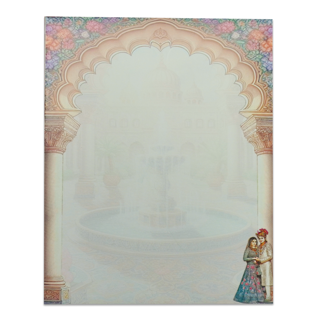 Palace Arch Couple Wedding Card-KNKJ1152