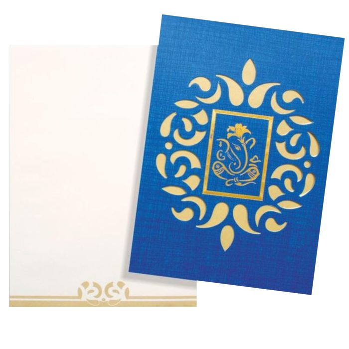 Attractive Laser Cut With Ganesha Theme Wedding Card-King of Cards