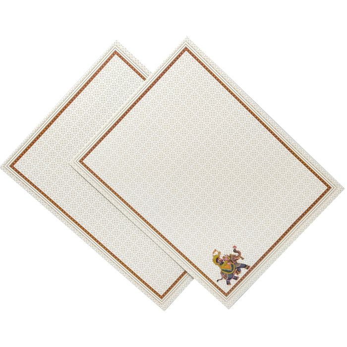 Royal Door Opening Invitation Card with Bride and Groom on Elephant - KNKJ1101-King of Cards