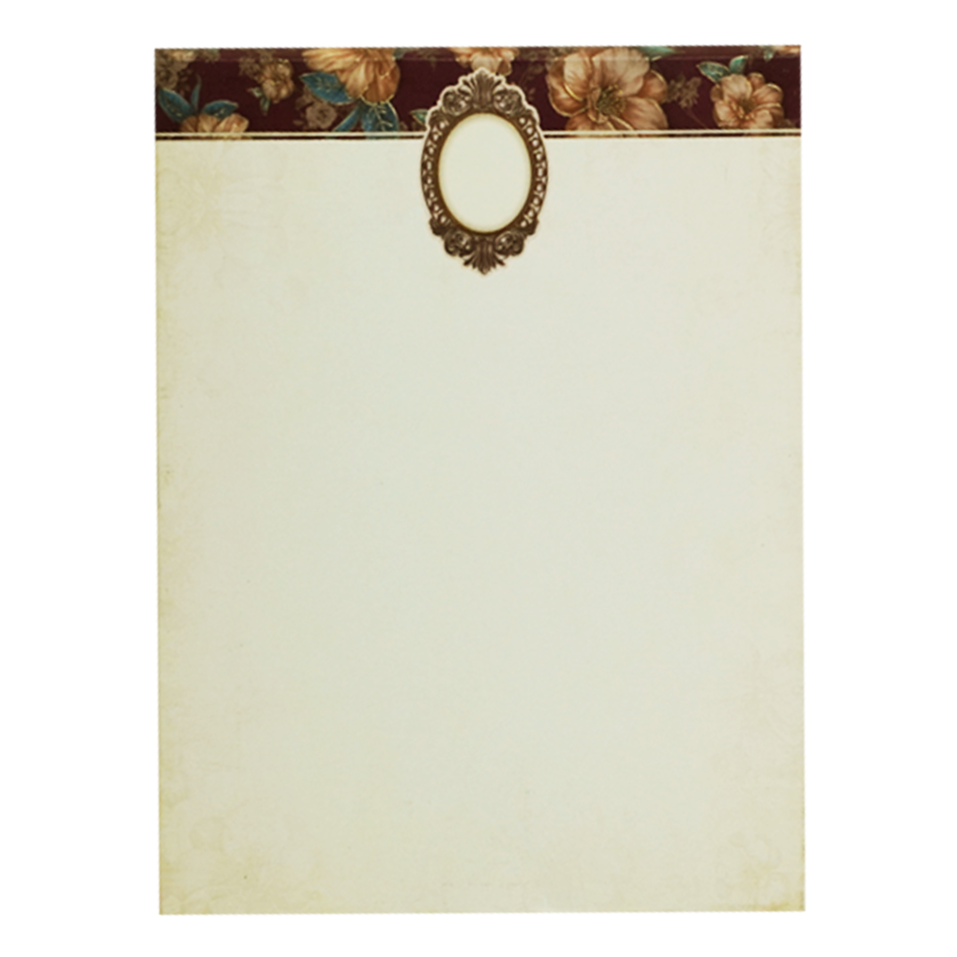 Maroon Cream Floral Door Padded Wedding Card-Kac05670