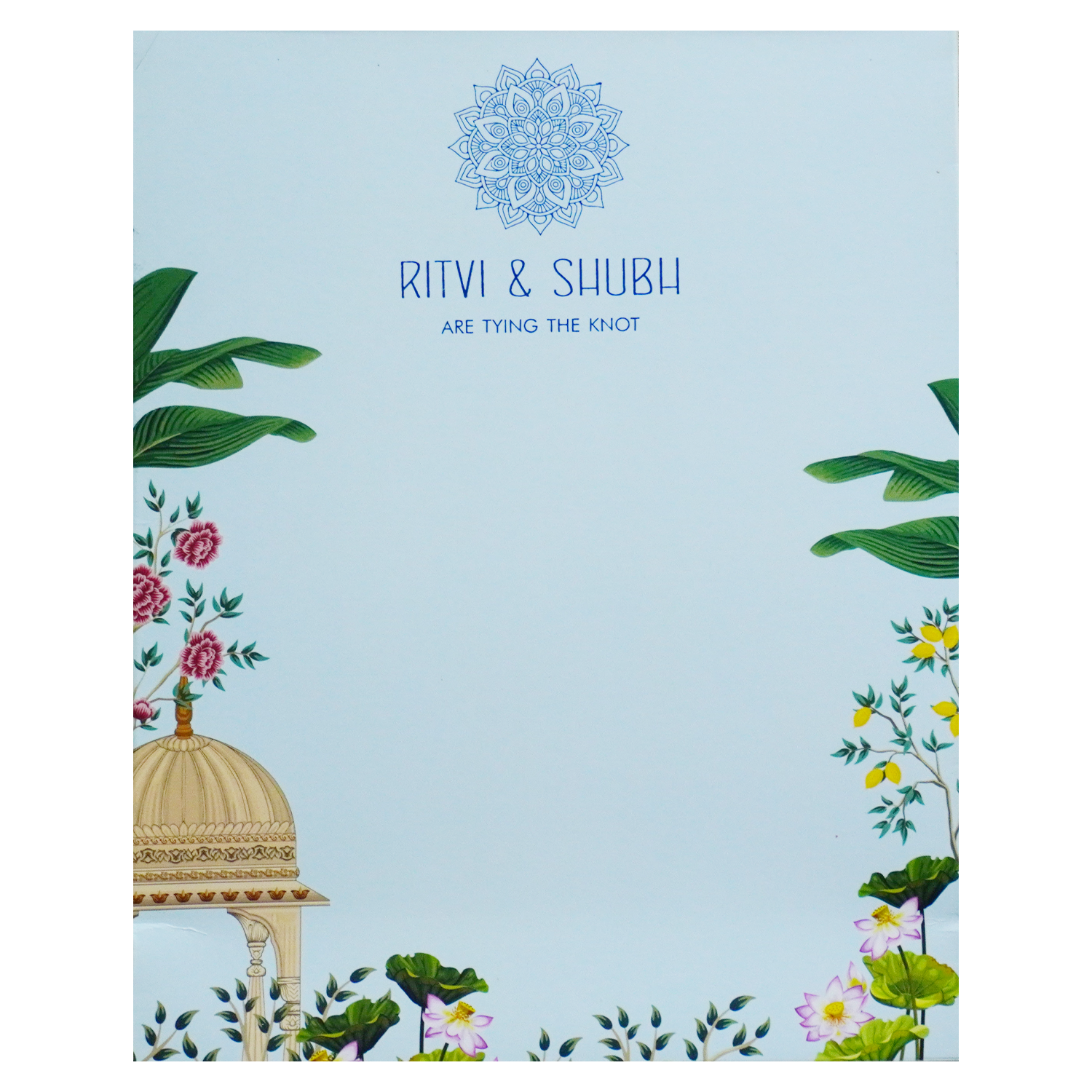 Pale Blue Tracing Sheet Invitation-KRC30180