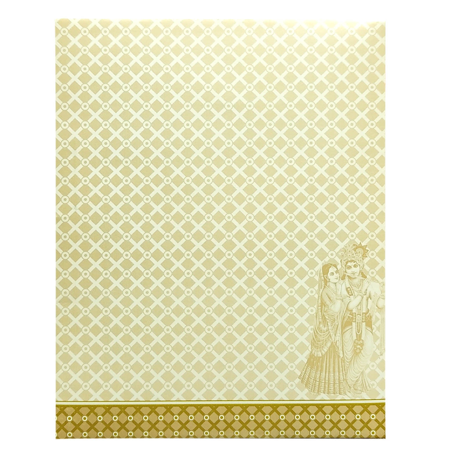 White Radhe Krishna Invitation Card-KNJS2068