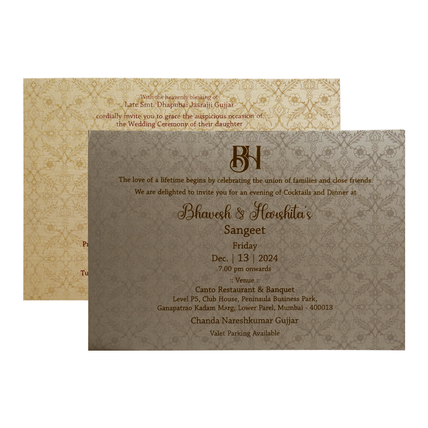 Red Velvet Fabric Invitation-KSI12480