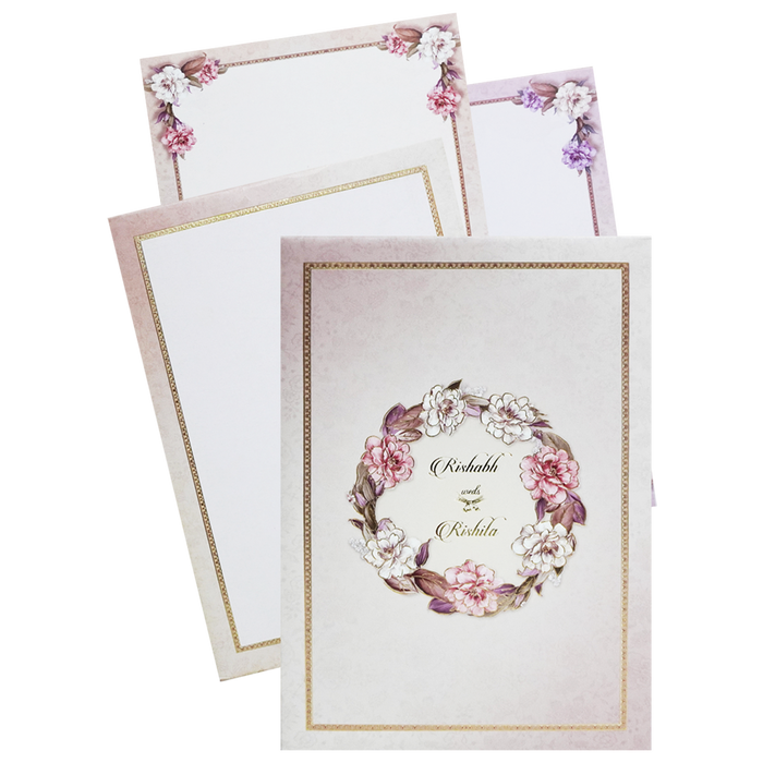 Chic Pink Padded Wedding Card-King of Cards