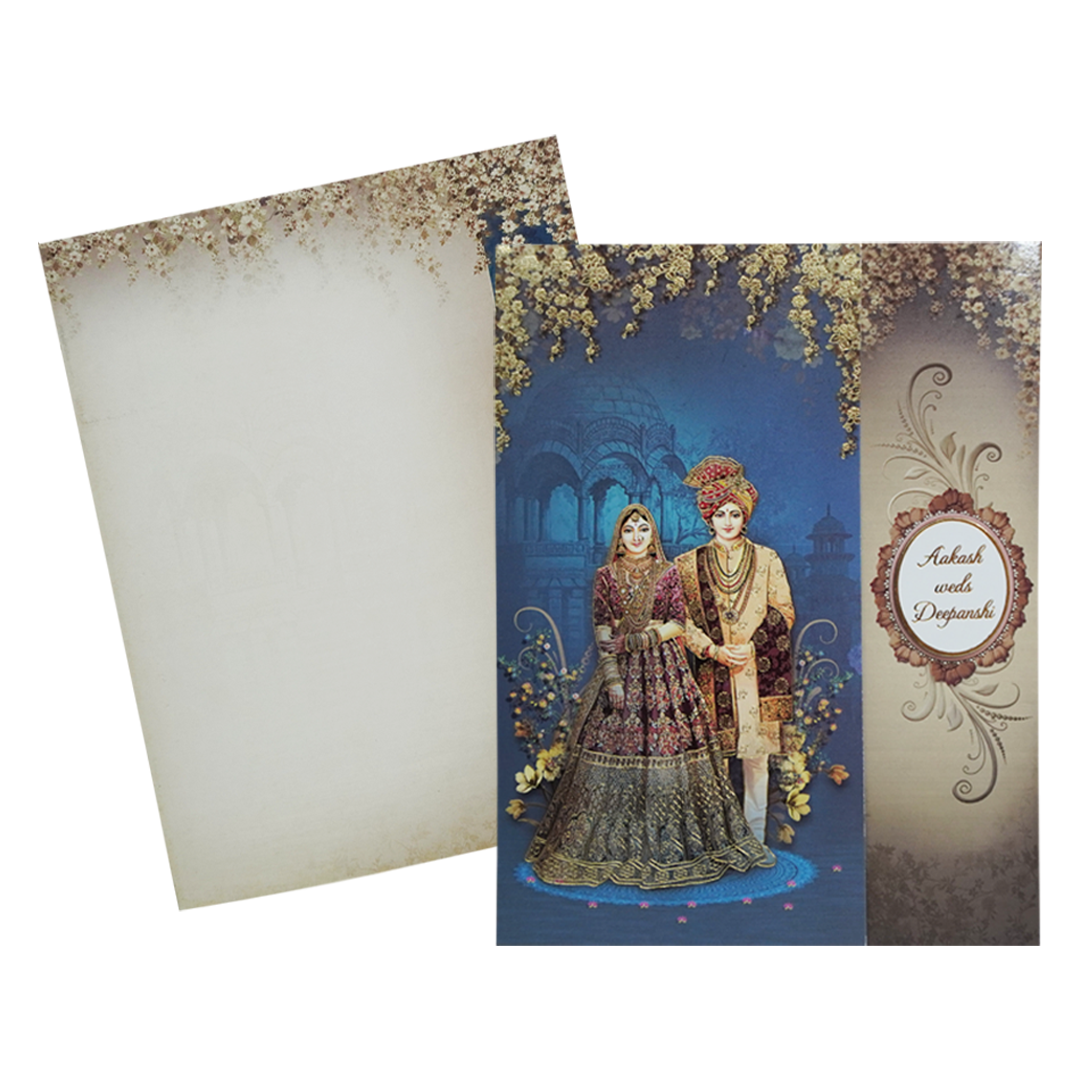 Blue Door Bride Groom Wedding Card Design-KAC05190