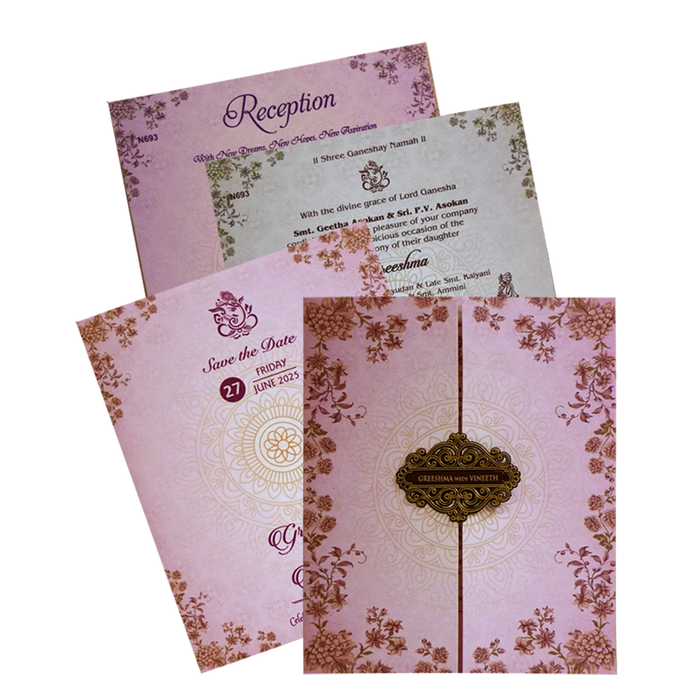 Pastel Pink Wedding Invitation-King of Cards