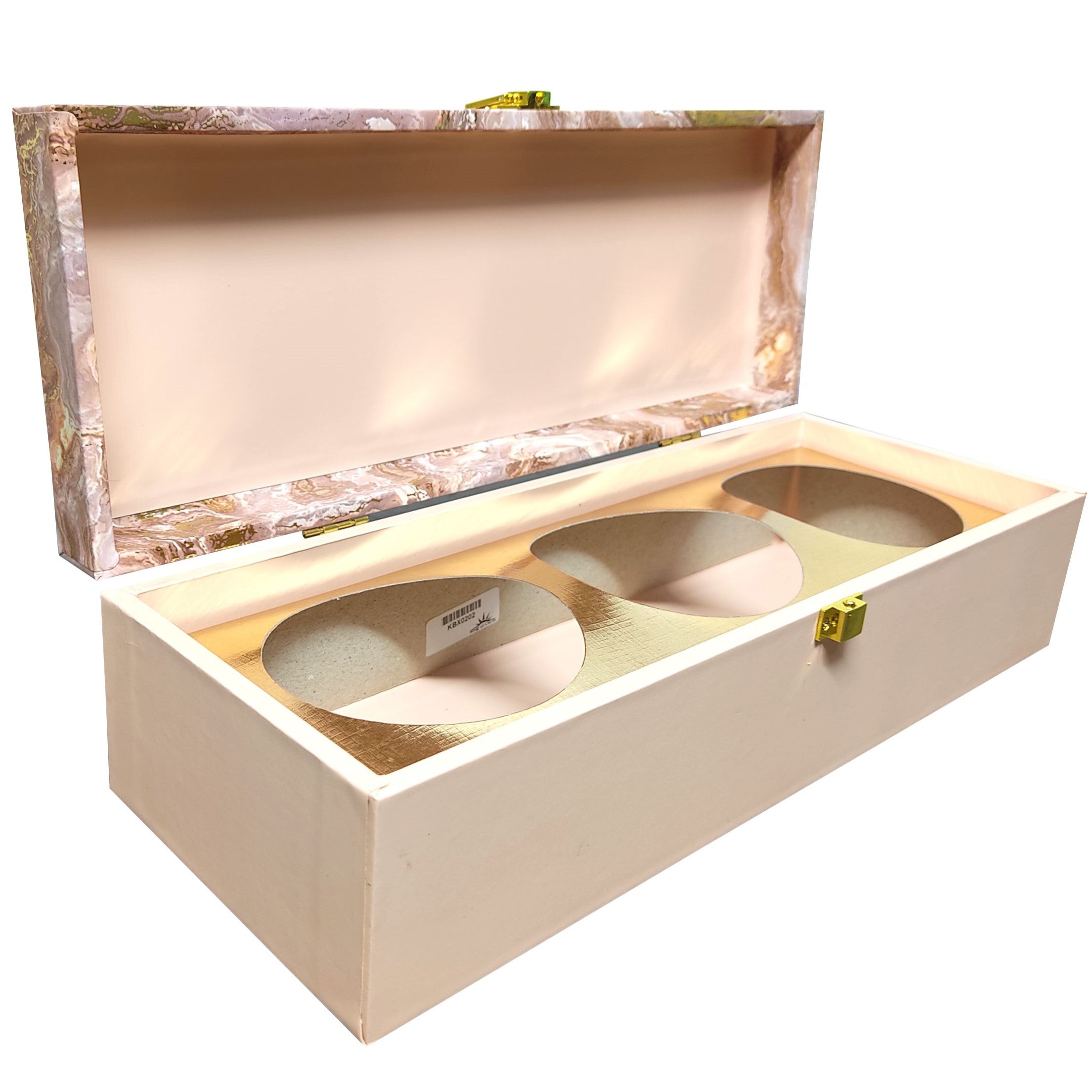 Beige Elongated Box Invitation-KBX0202-King of Cards