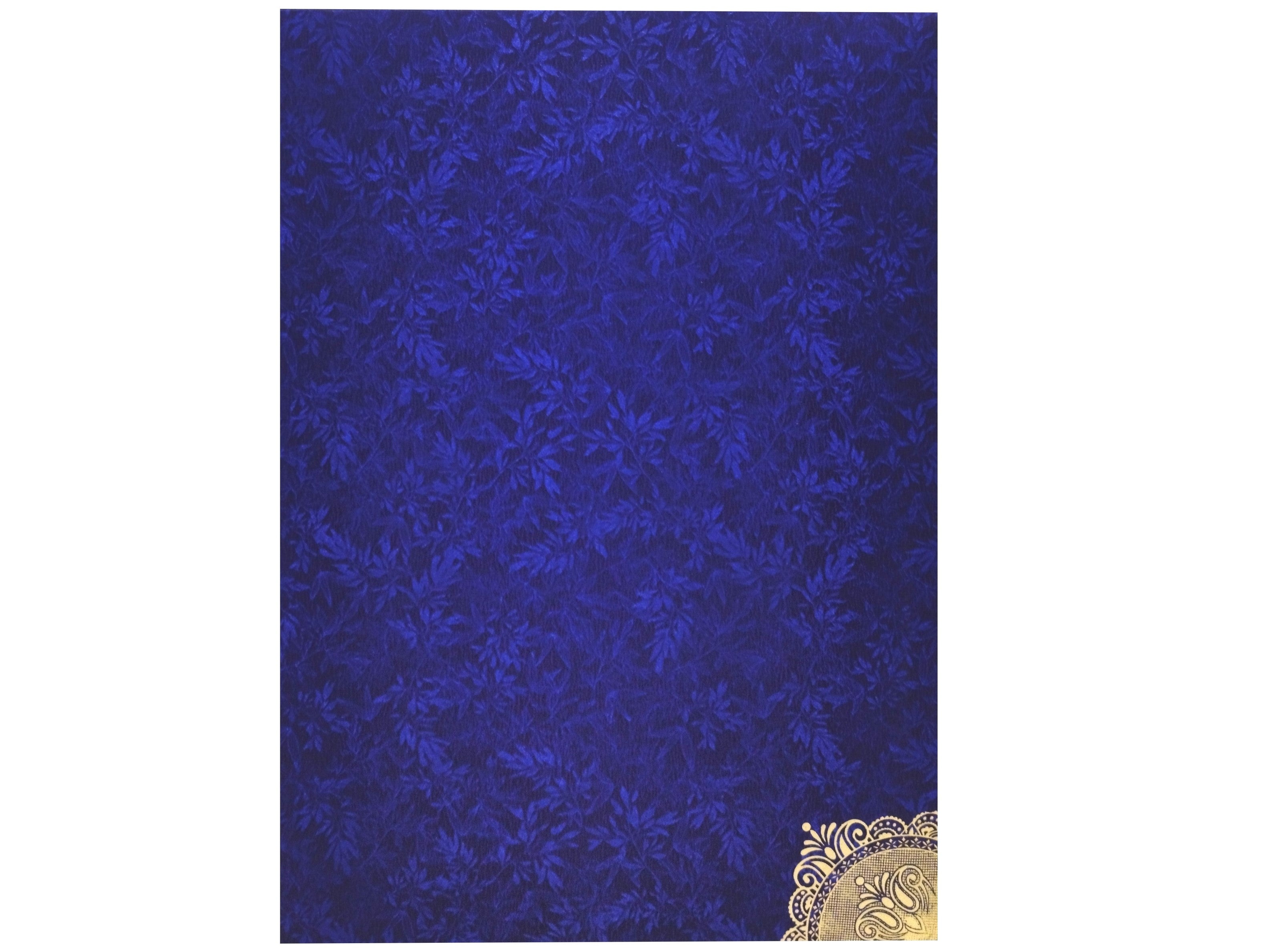 Blue Metallic Die Cut With White Wolly Wedding Card-KNCM33BM