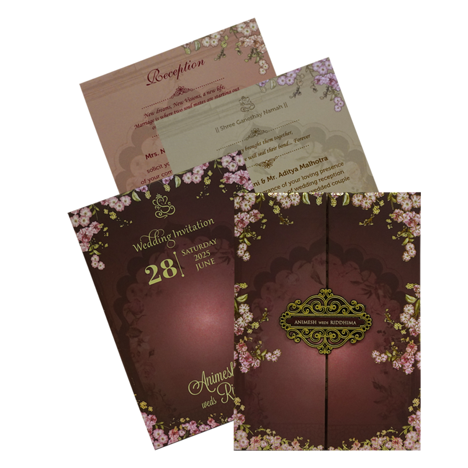 Deep Brown Padded Invitation-KVN06830