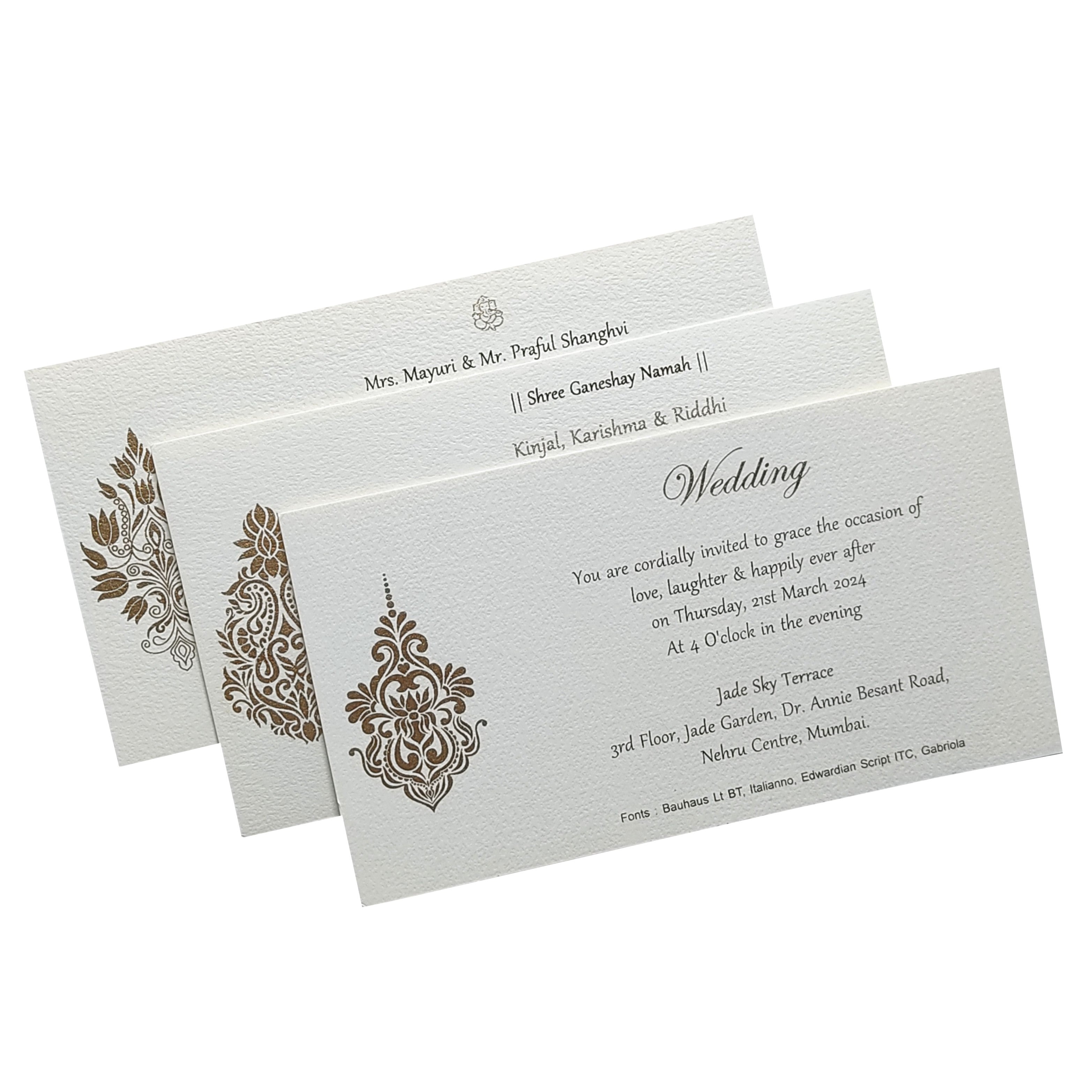 Brown Floral Invitation card-KRC29140