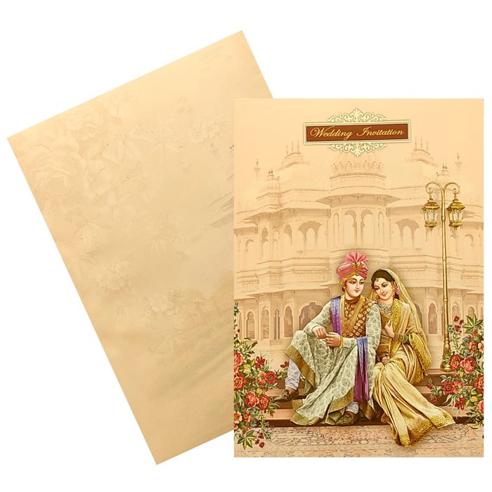 Pink Bride Groom Invitation Card-KNEP1602