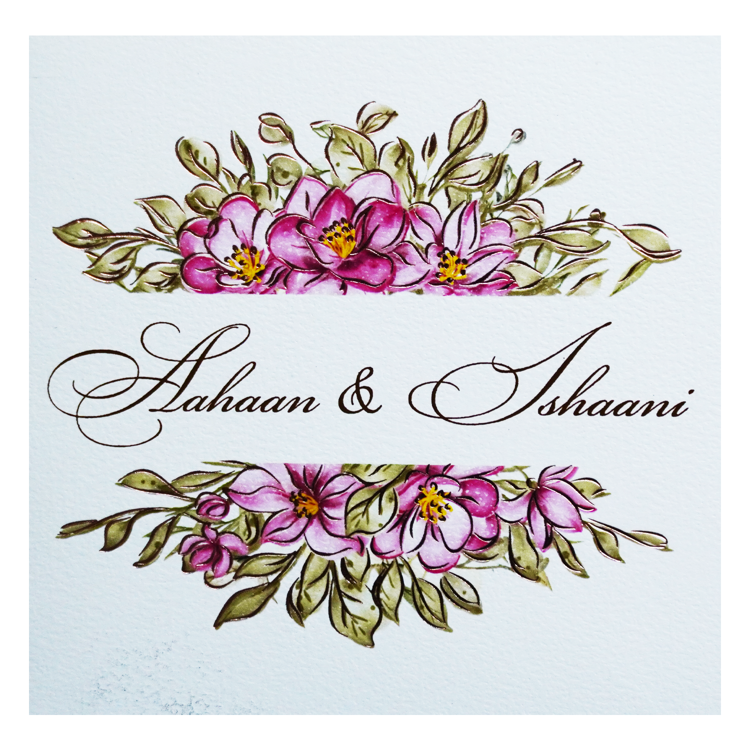 White Floral Theme Invitation-KRC30320