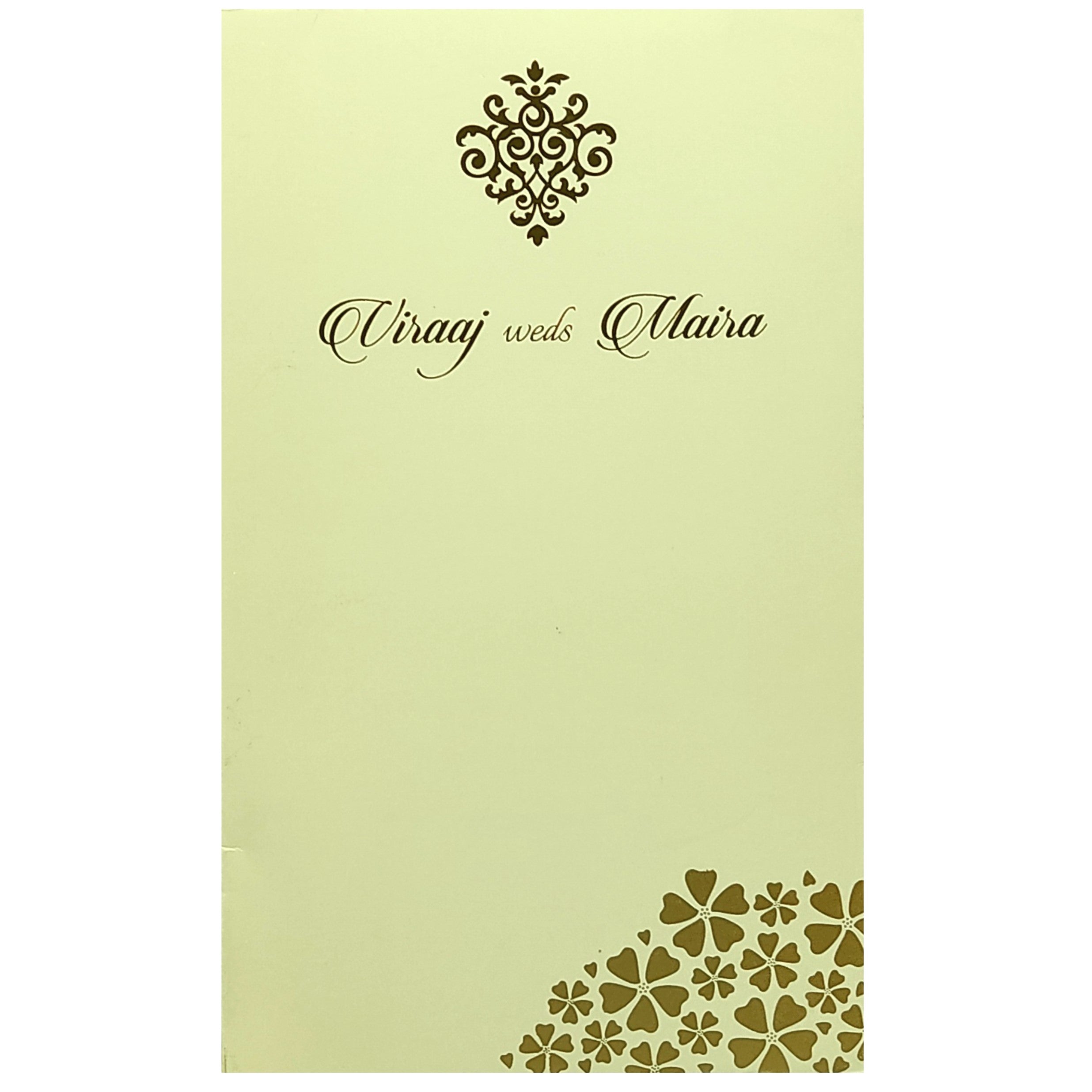 Beige Floral Invitation Card-KRC29872