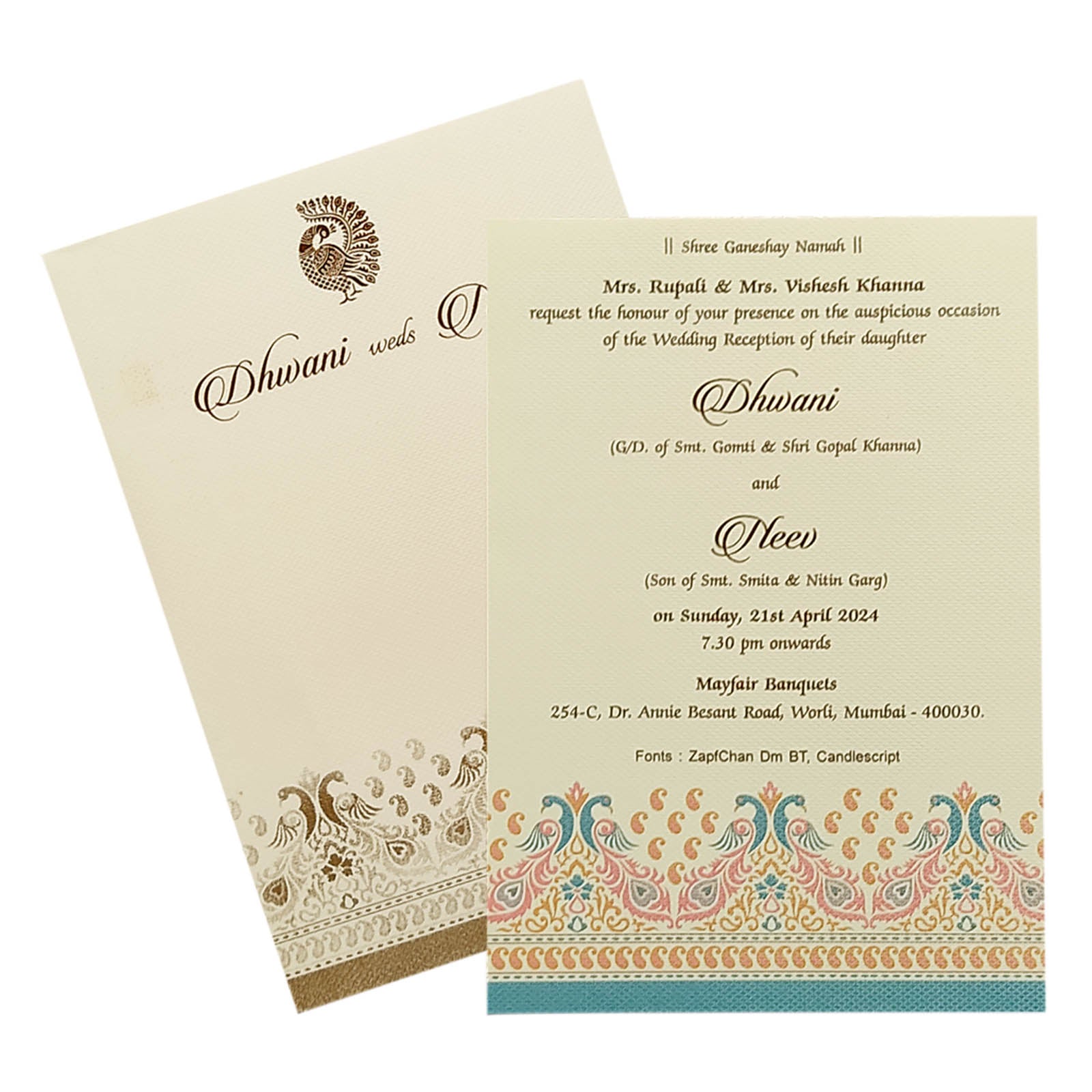 Grey Pattern Design Single Sheet Invitation Card-KRCS6122