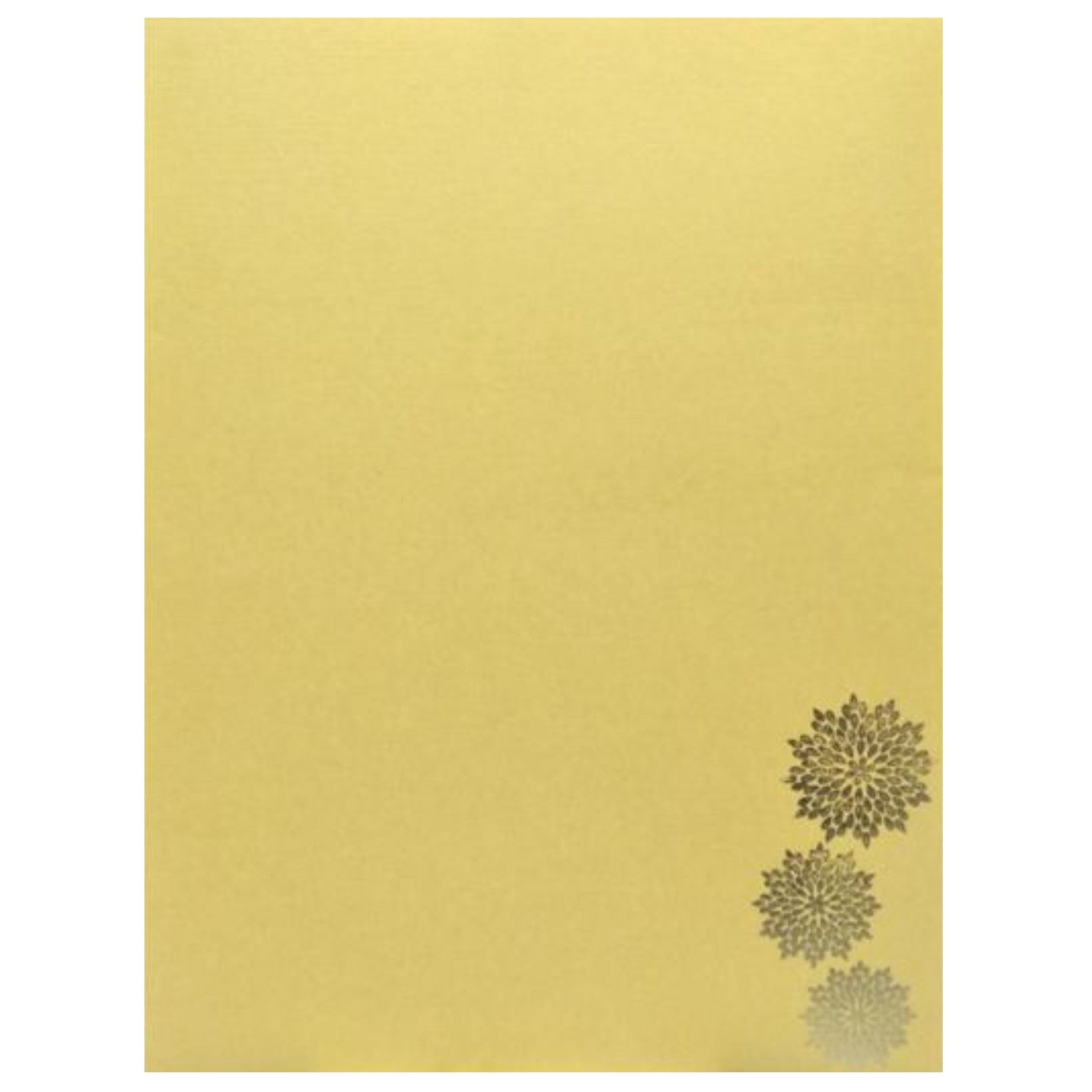 Gold Metallic Floral Gold Foiling With Square Ganesha Invitation-KNK50172