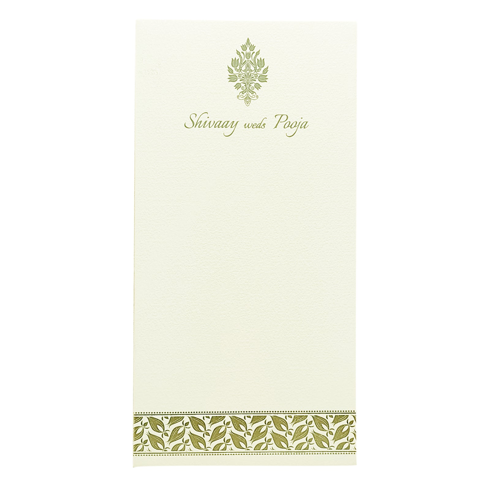 White Single Sheet Wedding Card-KRCS6331