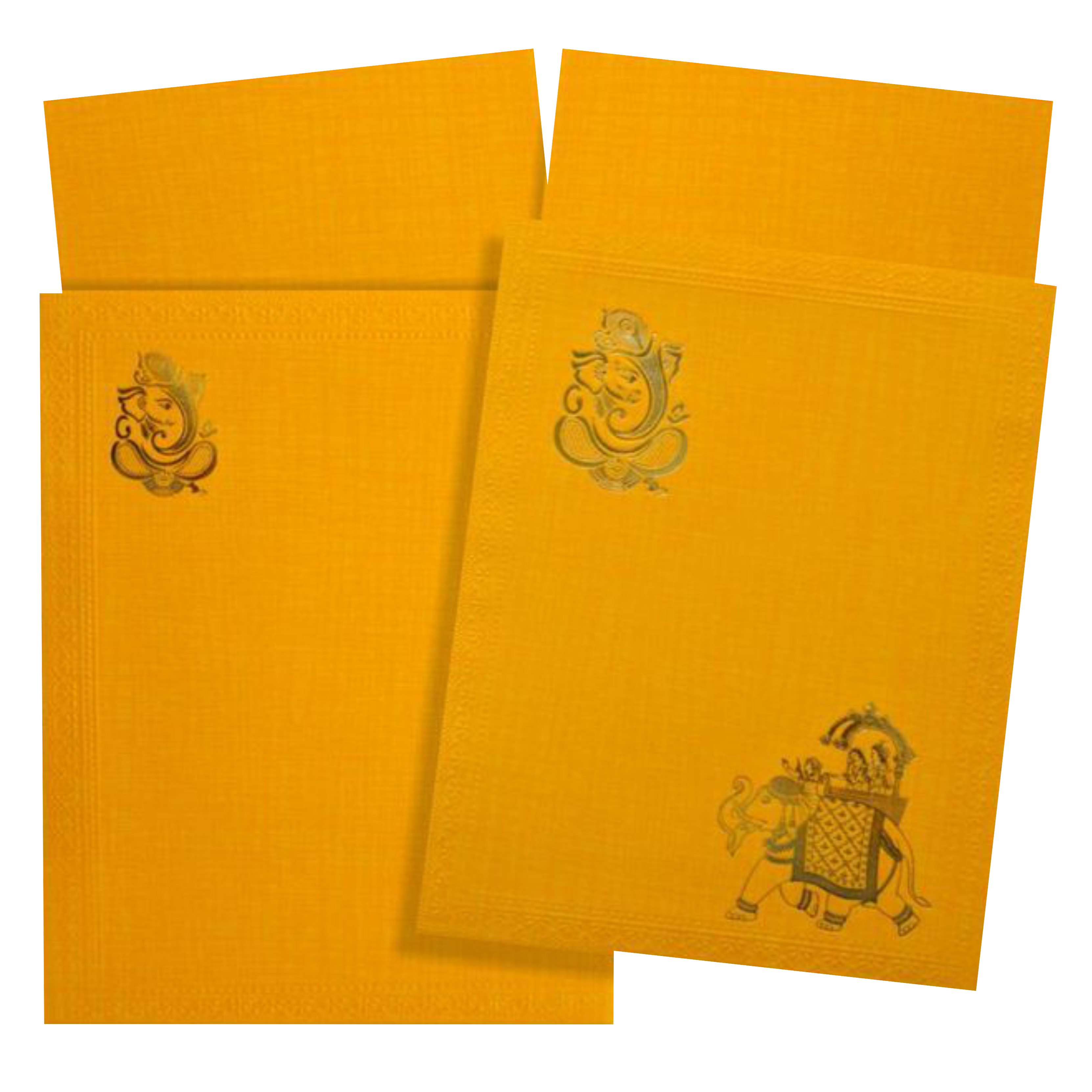 Orange Elephant Design With Ganesha-King of Cards